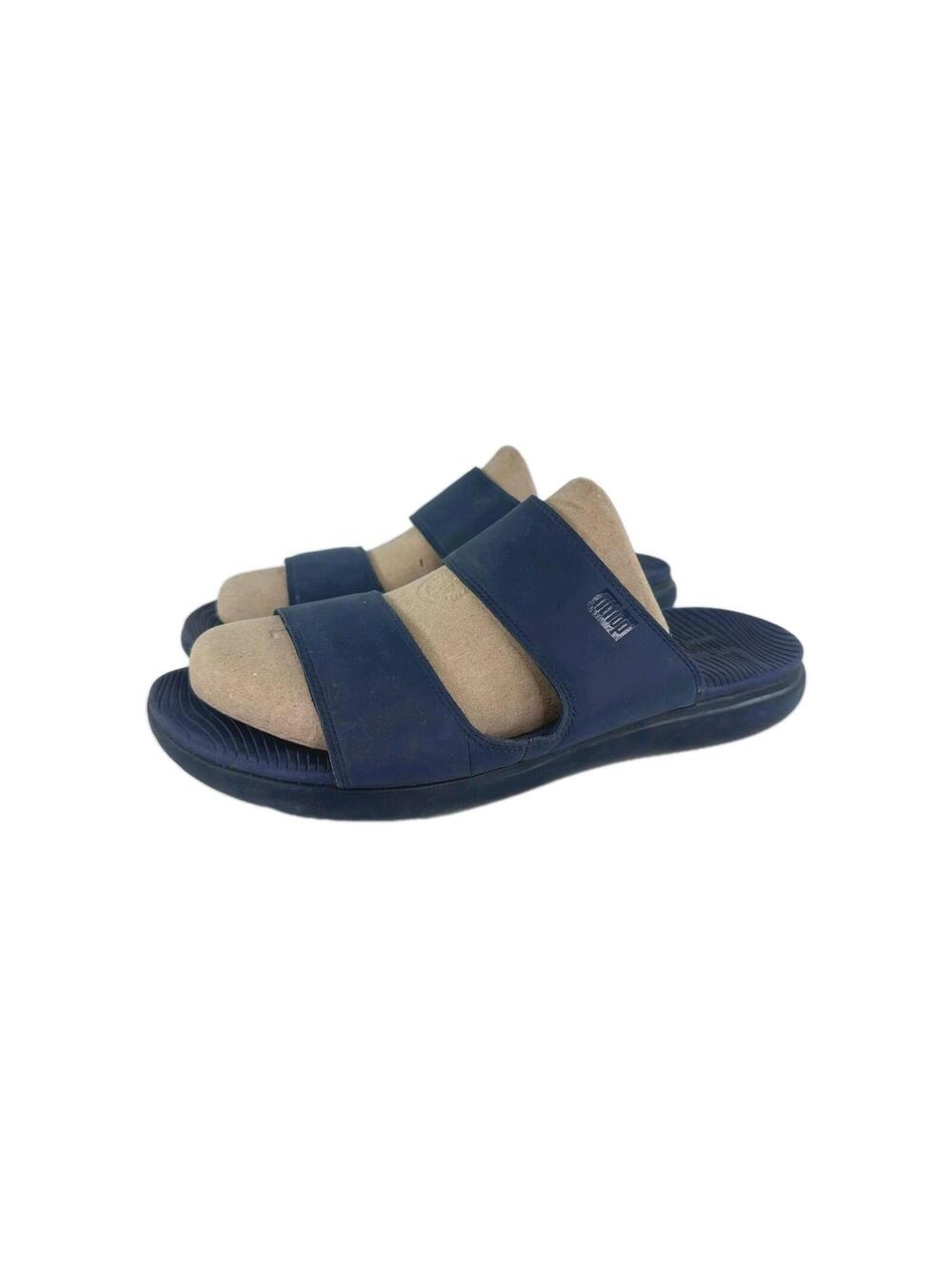 Fitflop Mens LIDO II Mens Double Strap US 13 Navy Neoprene Slide Sandals